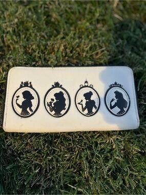 Loungefly White Wallet with Black Princess Silhouettes
